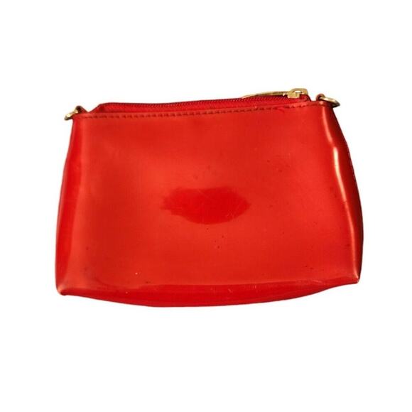 Beijo Red Patent Leather Clutch Wallet With Zip Closure & Internal Pockets Flaw - Picture 3 of 9